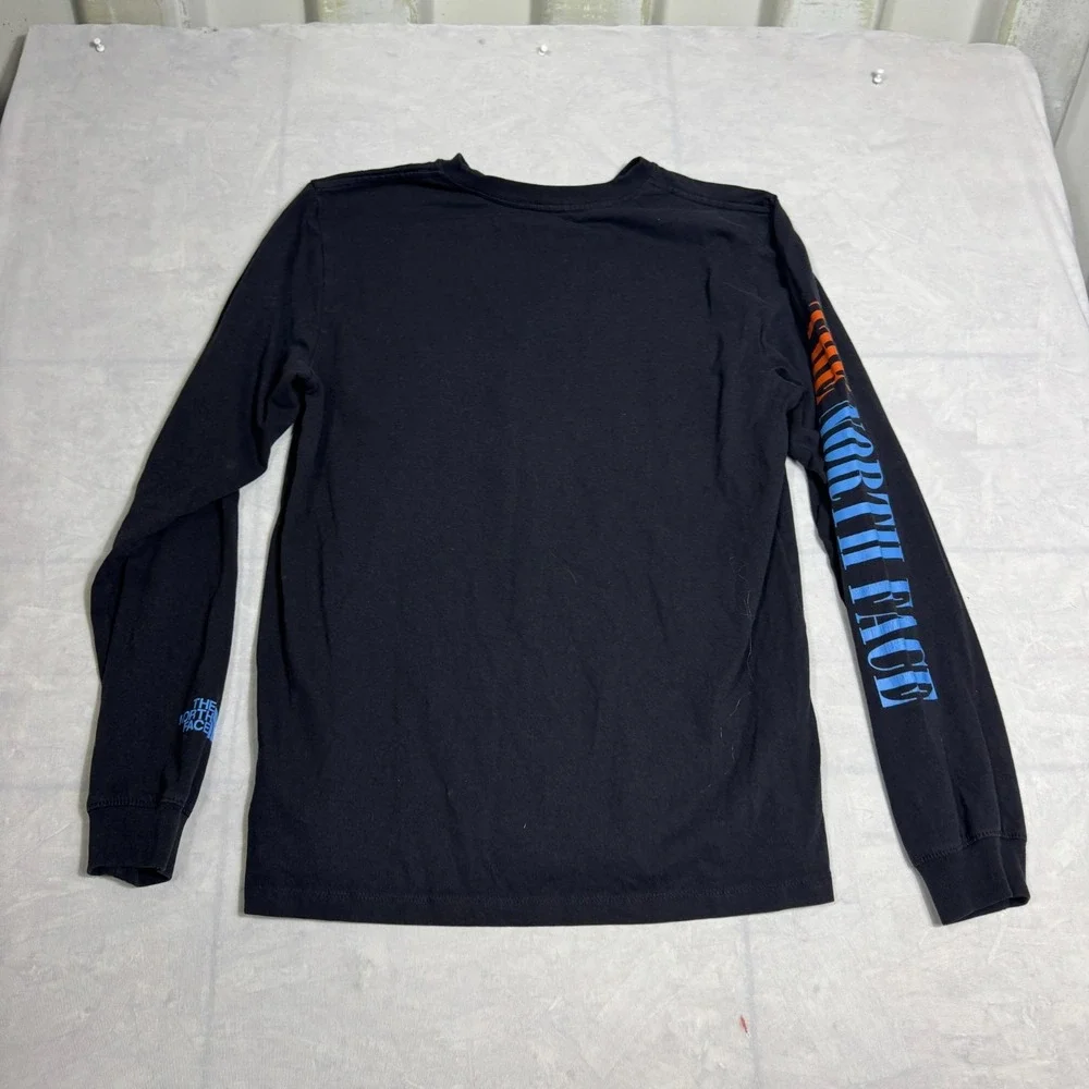 The North Face Mens T-Shirt Black Long Sleeve Everyday Comfort Graphic Tee Large